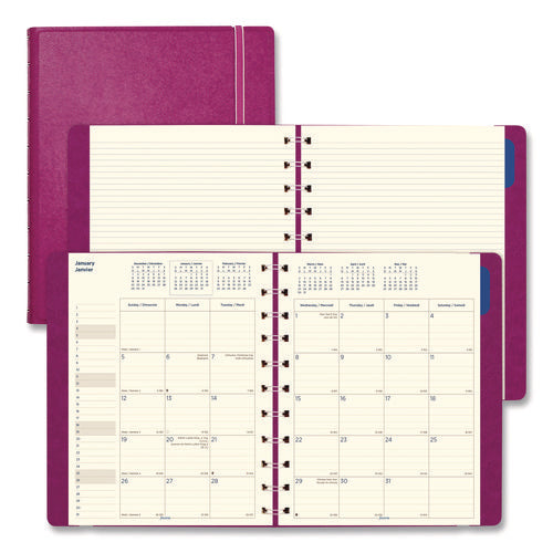 Soft Touch 17-month Planner, 10.88 X 8.5, Fuchsia Cover, 17-month: Aug 2025 To Dec 2026