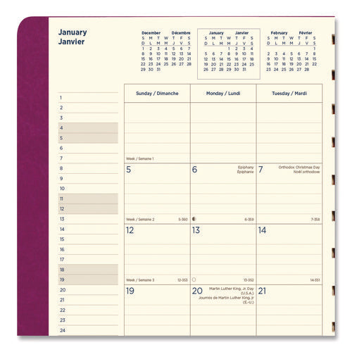 Soft Touch 17-month Planner, 10.88 X 8.5, Fuchsia Cover, 17-month: Aug 2025 To Dec 2026