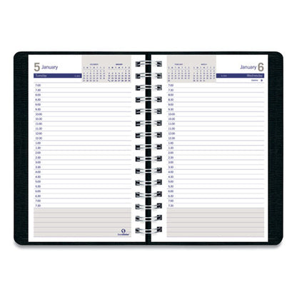 Duraglobe Daily Planner, 30-minute Appointments, 8 X 5, Black Soft Cover, 12-month (jan To Dec): 2026
