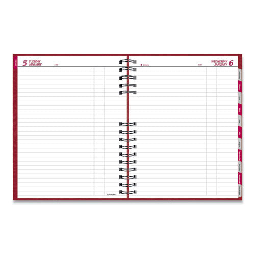 Coilpro Daily Planner, 10 X 7.88, Red Cover, 12-month (jan To Dec): 2026