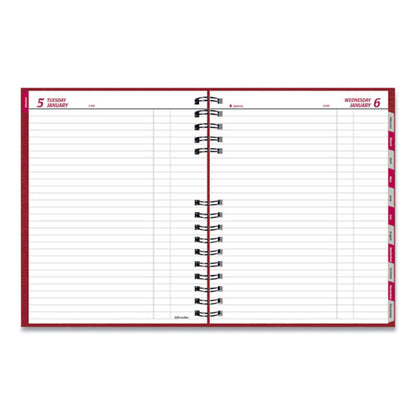 Coilpro Daily Planner, 10 X 7.88, Red Cover, 12-month (jan To Dec): 2026