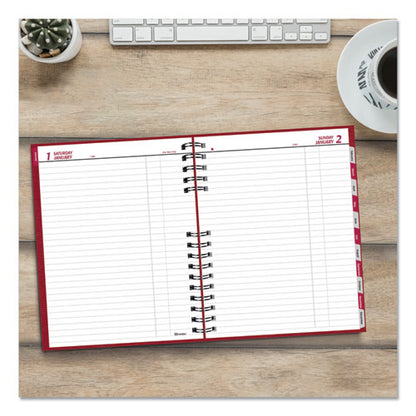 Coilpro Daily Planner, 10 X 7.88, Red Cover, 12-month (jan To Dec): 2026