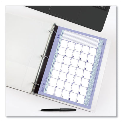 Academic 13-month Binder-insertable Desk Pad Calendar, 11 X 8.5, White/blue/green Sheets, 13-month: July 2025 To July 2026