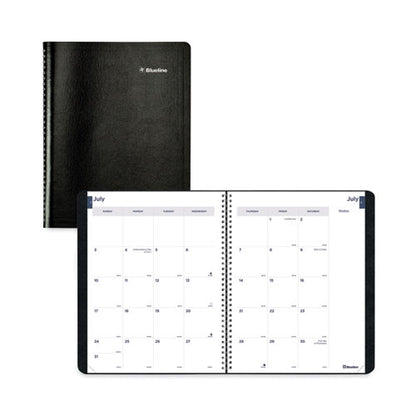 Academic Monthly Planner, 11 X 8.5, Black Cover, 14-month: July 2025 To Aug 2026