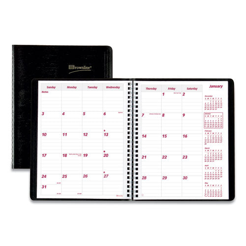 Essential Collection 14-month Ruled Monthly Planner, 8.88 X 7.13, Black Cover, 14-month: Dec 2025 To Jan 2027