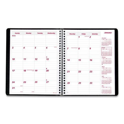 Essential Collection 14-month Ruled Monthly Planner, 8.88 X 7.13, Black Cover, 14-month: Dec 2025 To Jan 2027