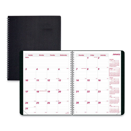 Duraflex 14-month Planner, 11 X 8.5, Black Cover, 14-month: Dec 2025 To Jan 2027