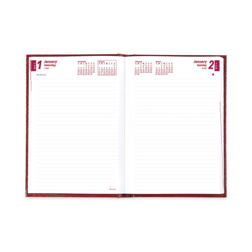 Daily/monthly Planner, 8.25 X 5.75, Red Cover, 12-month (jan To Dec): 2026