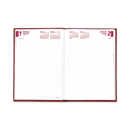 Daily/monthly Planner, 8.25 X 5.75, Red Cover, 12-month (jan To Dec): 2026
