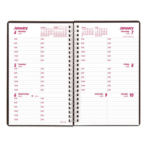 Duraflex Weekly Planner, 8 X 5, Black Cover, 12-month (jan To Dec): 2026