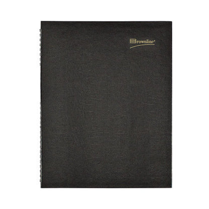 Coilpro Weekly Appointment Book In Columnar Format, 11 X 8.5, Black Lizard-look Cover, 12-month (jan To Dec): 2026
