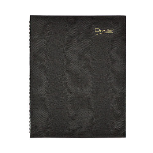 Coilpro Weekly Appointment Book In Columnar Format, 11 X 8.5, Black Lizard-look Cover, 12-month (jan To Dec): 2026