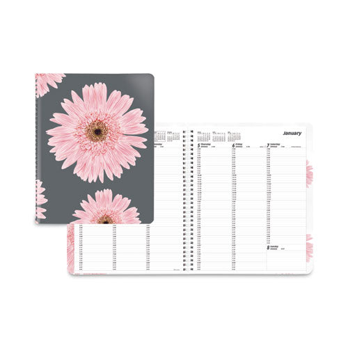 Essential Weekly Appointment Book, Columnar Format, Pink Daisy Artwork, 11 X 8.5, Multicolor Cover, 12-month (jan-dec): 2026