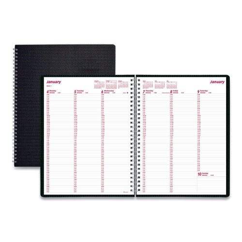 Duraflex Weekly Planner, 11 X 8.5, Black Cover, 12-month (jan To Dec): 2026