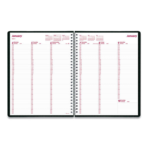 Duraflex Weekly Planner, 11 X 8.5, Black Cover, 12-month (jan To Dec): 2026