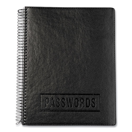 Executive Format Password Log Book, User-name/password Format, Black Cover, (72) 10 X 7.6 Sheets