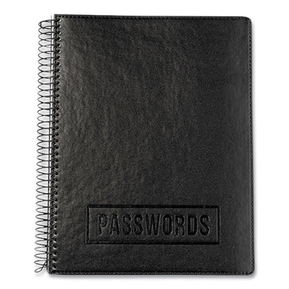 Executive Format Password Log Book, User-name/password Format, Black Cover, (72) 10 X 7.6 Sheets