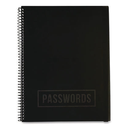 Large Password Log Book, User-name/password Format, Black Cover, (48) 10 X 7.5 Sheets