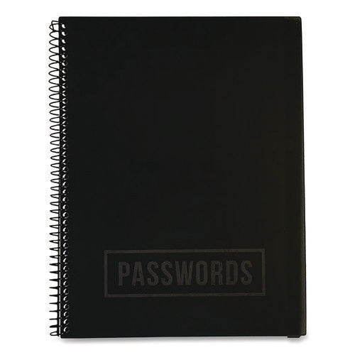 Large Password Log Book, User-name/password Format, Black Cover, (48) 10 X 7.5 Sheets