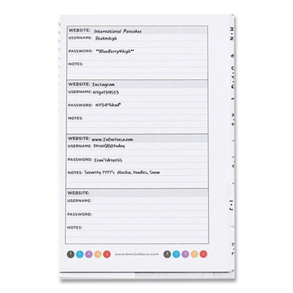 Pocket-size Password Log Book, User-name/password Format, White/red Cover, (60) 7 X 5.5 Sheets
