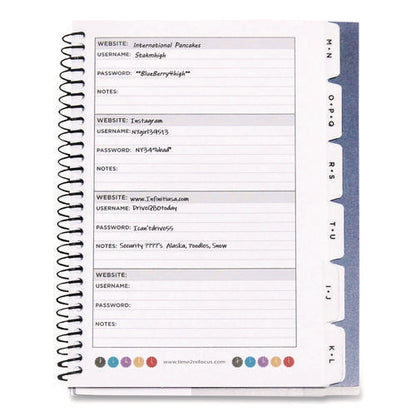 Small/mini Password Log Book, User-name/password Format, Black Cover, (60) 7 X 5.5 Sheets