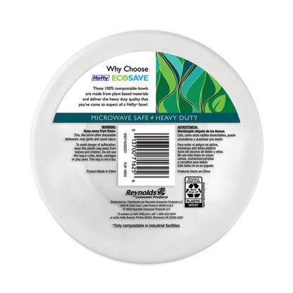 Ecosave Tableware, Plate, Sugarcane, 6.75" Dia, White, 30/pack
