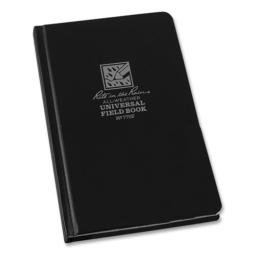 All-weather Wire-o Notebook, 1-subject, Universal: Narrow Rule And Quadrille Rule, Black Cover, (80) 7.25 X 4.38 Sheets