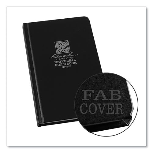 All-weather Wire-o Notebook, 1-subject, Universal: Narrow Rule And Quadrille Rule, Black Cover, (80) 7.25 X 4.38 Sheets