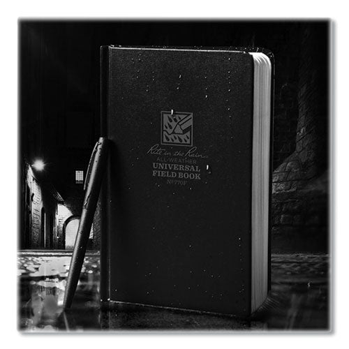 All-weather Wire-o Notebook, 1-subject, Universal: Narrow Rule And Quadrille Rule, Black Cover, (80) 7.25 X 4.38 Sheets