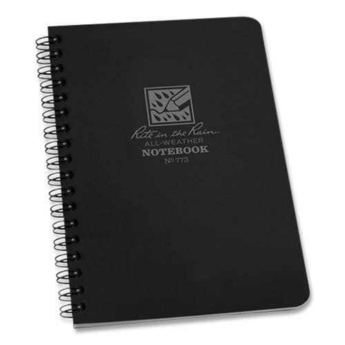 All-weather Wire-o Notebook, 1-subject, Universal: Narrow Rule And Quadrille Rule, Black Cover, (32) 7 X 4.63 Sheets