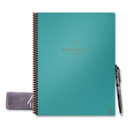 Fusion Smart Notebook, Seven Assorted Page Formats, Teal Cover, (21) 11" X 8.5" Sheets