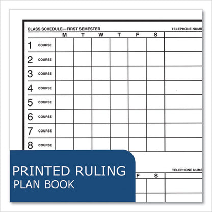 Student Plan Book, Homework/assignment-tracking, 40-weeks: Six-subject Day, Blue/white Cover, (100) 11 X 8.5 Sheets