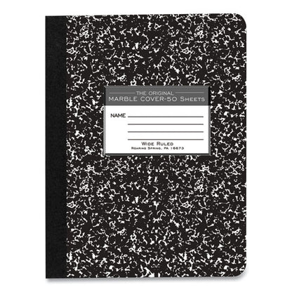 Marble Cover Composition Book, Wide/legal Rule, Black Marble Cover, (50) 9.75 X 7.5 Sheets