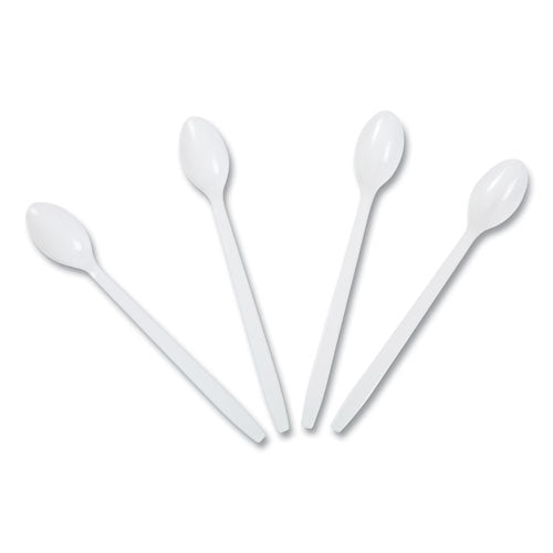 Polypropylene Cutlery, Soda Spoon, Plastic, 7.87", White, 1,000/carton