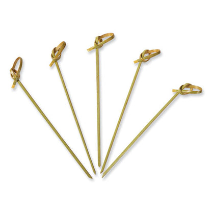 Knotted Bamboo Pick, Paper, 4.5", Natural, 100/pack, 10 Packs/carton