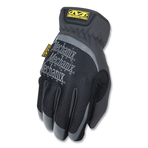 Fastfit Work Gloves, Large, Black/gray, Pair