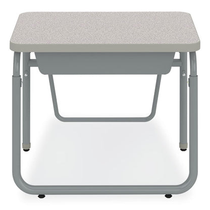 Alphabetter 2.0 Height-adjustable Student Desk With Pendulum Bar And Book Box, 27.75" X 19.75" X 22" To 30", Pebble Gray