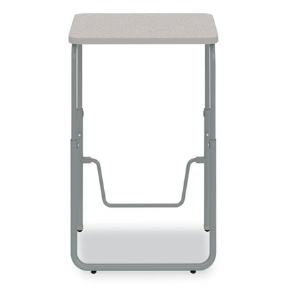 Alphabetter 2.0 Height-adjustable Student Desk With Pendulum Bar, 27.75" X 19.75" X 29" To 43", Pebble Gray