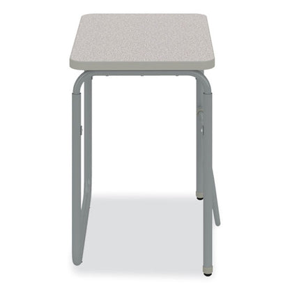 Alphabetter 2.0 Height-adjustable Student Desk With Pendulum Bar, 27.75" X 19.75" X 29" To 43", Pebble Gray