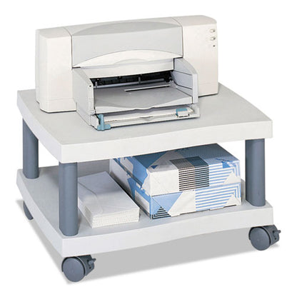 Wave Design Under-desk Printer Stand, Plastic, 2 Shelves, 20" X 17.5" X 11.5", Light Gray/charcoal Gray