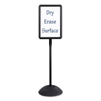 Writeway Two-sided Dry Erase Standing Message Sign, White 14.25" X 22.5" Rectangle Surface, Black Frame, 14.25" X 22.5" X 65"