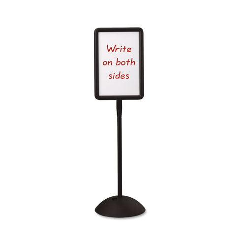 Writeway Two-sided Dry Erase Standing Message Sign, White 14.25" X 22.5" Rectangle Surface, Black Frame, 14.25" X 22.5" X 65"