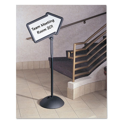 Writeway Two-sided Dry Erase Standing Message Sign, White 25.5" X 17.75" Arrow Surface, Black Frame, 25.5" X 17.75" X 64.25"