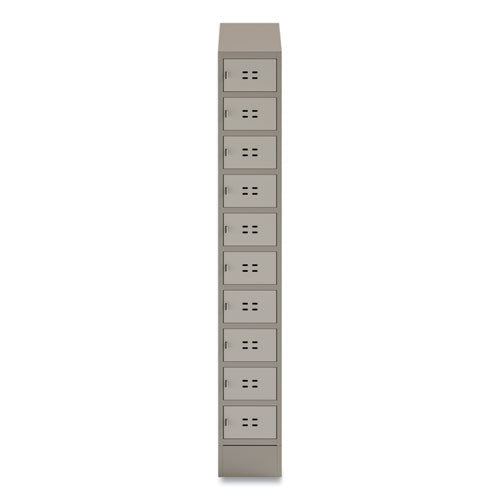 Single Sloped Metal Locker Hood Addition, 12w X 18d X 6h, Tan