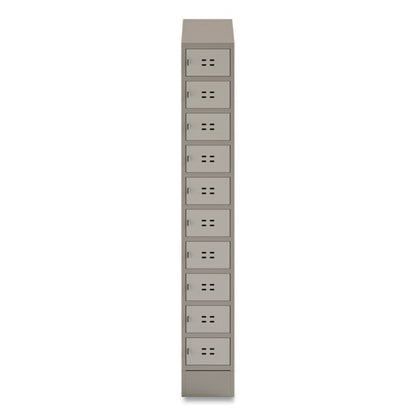 Single Sloped Metal Locker Hood Addition, 12w X 18d X 6h, Tan
