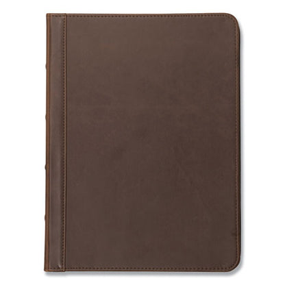 Vintage Hardback Zipper Portfolio, Vinyl, Dark Brown, 11 X 8.5