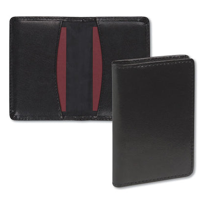 Regal Leather Business Card Wallet, Holds 25 2 X 3.5 Cards, 4.25 X 2.25, Black