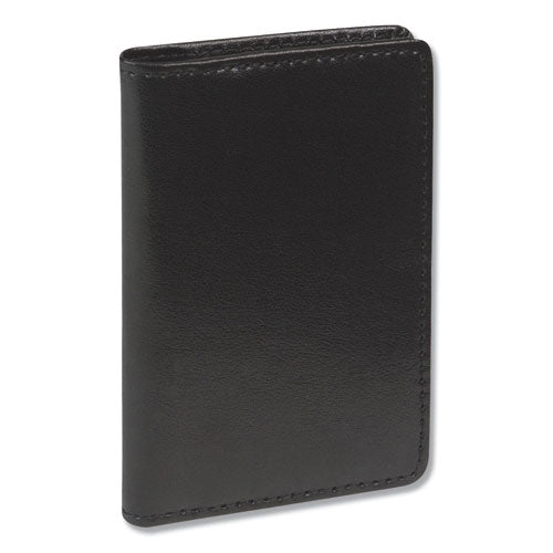 Regal Leather Business Card Wallet, Holds 25 2 X 3.5 Cards, 4.25 X 2.25, Black