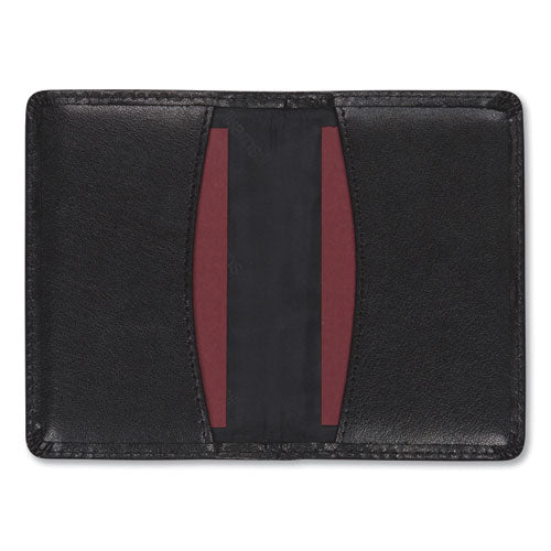 Regal Leather Business Card Wallet, Holds 25 2 X 3.5 Cards, 4.25 X 2.25, Black