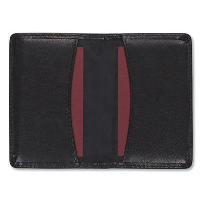 Regal Leather Business Card Wallet, Holds 25 2 X 3.5 Cards, 4.25 X 2.25, Black